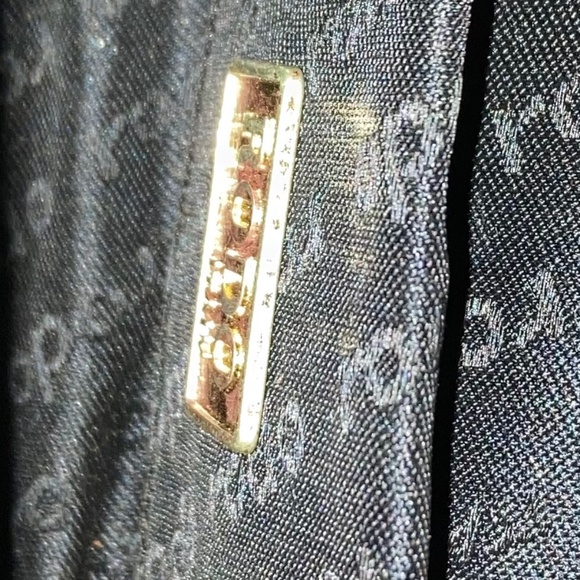 Rodo Black Satin Clutch Evening Bag With Gold Swarovski Crystals Closure, Metal - Picture 10 of 11